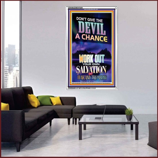 WORK OUT YOUR SALVATION   Bible Verses Wall Art Acrylic Glass Frame   (GWAMAZEMENT9209)   