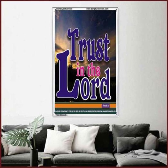 TRUST IN THE LORD   Christian Artwork Acrylic Glass Frame   (GWAMAZEMENT1030)   