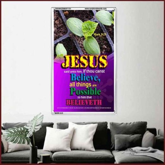 ALL THINGS ARE POSSIBLE   Modern Christian Wall Dcor Frame   (GWAMAZEMENT1751)   
