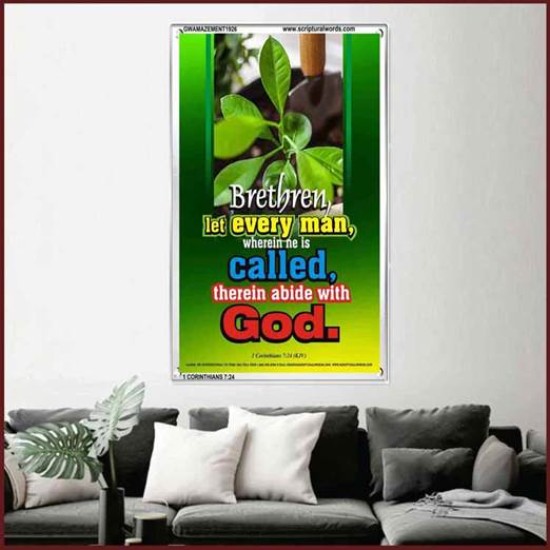 ABIDE WITH GOD   Large Frame Scripture Wall Art   (GWAMAZEMENT1926)   