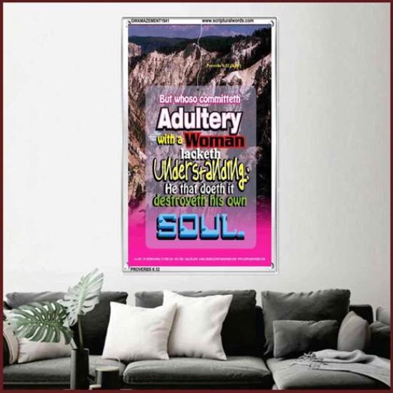 ADULTERY WITH A WOMAN   Large Frame Scripture Wall Art   (GWAMAZEMENT1941)   