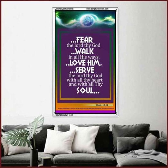 WITH ALL THY HEART   Scriptural Portrait Acrylic Glass Frame   (GWAMAZEMENT3306B)   