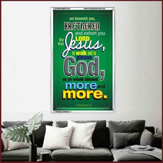 WALK AND TO PLEASE GOD   Printable Bible Verse to Frame   (GWAMAZEMENT3407)   