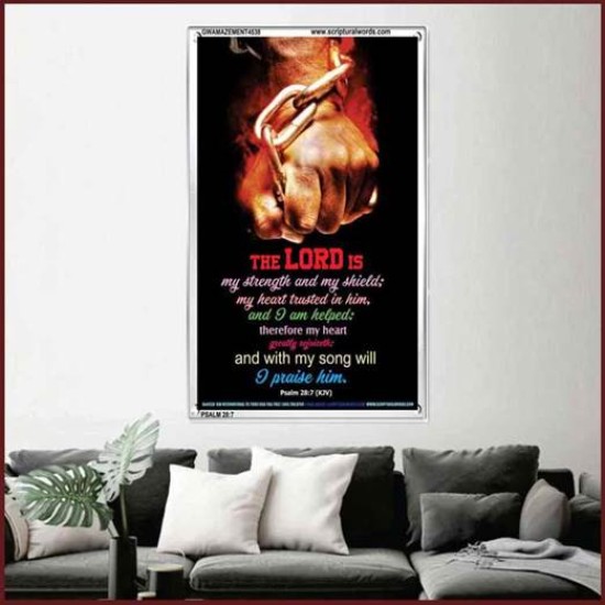 WITH MY SONG WILL I PRAISE HIM   Framed Sitting Room Wall Decoration   (GWAMAZEMENT4538)   