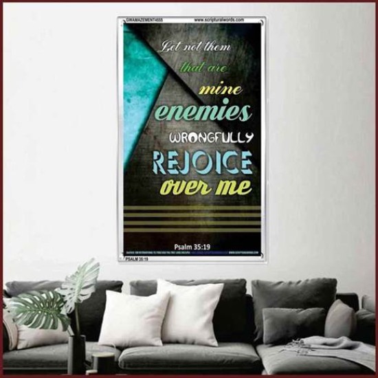 WRONGFULLY REJOICE OVER ME   Acrylic Glass Frame Scripture Art   (GWAMAZEMENT4555)   