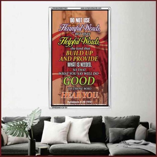 WATCH YOUR WORDS   Bible Scriptures on Love Acrylic Glass Frame   (GWAMAZEMENT6651)   