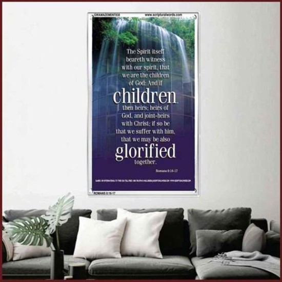 WE ARE THE CHILDREN OF GOD   Scriptural Portrait Acrylic Glass Frame   (GWAMAZEMENT830)   