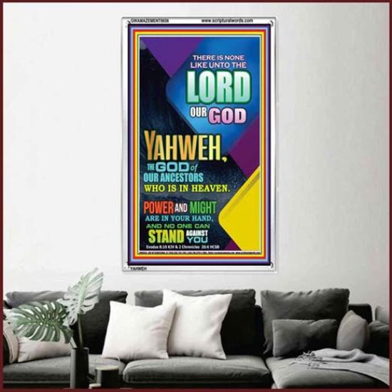 YAHWEH  OUR POWER AND MIGHT   Framed Office Wall Decoration   (GWAMAZEMENT8656)   