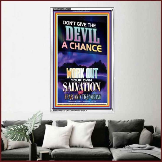 WORK OUT YOUR SALVATION   Bible Verses Wall Art Acrylic Glass Frame   (GWAMAZEMENT9209)   