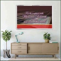 WHOSOEVER BELIEVETH   Custom Framed Scriptural ArtWork   (GWAMAZEMENT1296)   "24X32"