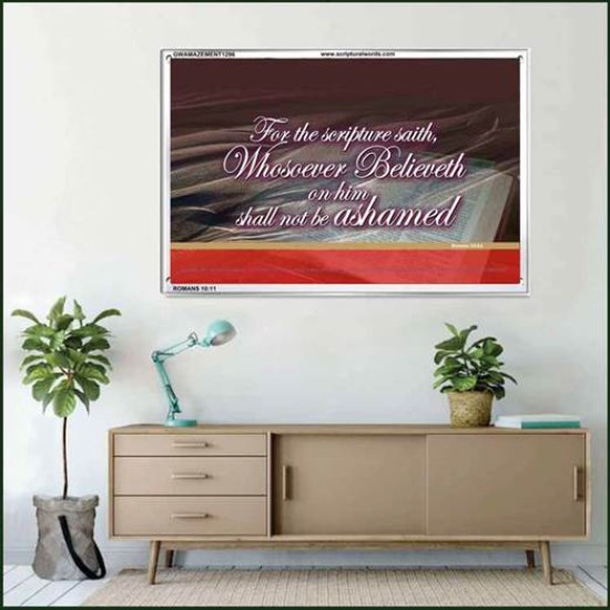 WHOSOEVER BELIEVETH   Custom Framed Scriptural ArtWork   (GWAMAZEMENT1296)   