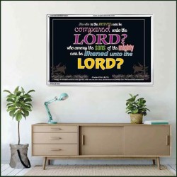 WHO IN THE HEAVEN CAN BE COMPARED   Bible Verses Wall Art Acrylic Glass Frame   (GWAMAZEMENT2021)   "24X32"
