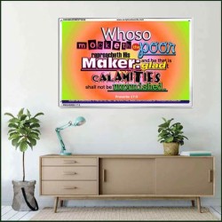 WHOSO MOCKETH THE POOR   Frame Scriptural Dcor   (GWAMAZEMENT3629)   "24X32"