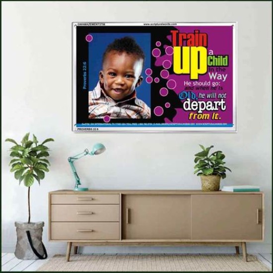 TRAIN UP A CHILD   Large Framed Scriptural Wall Art   (GWAMAZEMENT3756)   