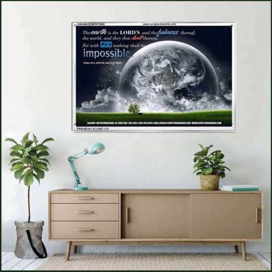 WITH GOD NOTHING SHALL BE IMPOSSIBLE   Contemporary Christian Print   (GWAMAZEMENT3900)   