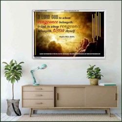 VENGEANCE BELONGS TO GOD   Acrylic Glass Frame Scripture Art   (GWAMAZEMENT3904)   "24X32"