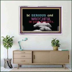 WATCH AND PRAY   Inspirational Wall Art Wooden Frame   (GWAMAZEMENT4011)   "24X32"