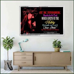 VICTORY BY THE BLOOD OF JESUS   Bible Scriptures on Love Acrylic Glass Frame   (GWAMAZEMENT4021)   "24X32"