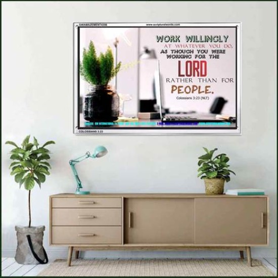 WORKING AS FOR THE LORD   Bible Verse Frame   (GWAMAZEMENT4356)   