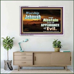WORSHIP JEHOVAH   Large Frame Scripture Wall Art   (GWAMAZEMENT8277)   "24X32"