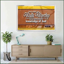 WALK WORTHY   Encouraging Bible Verses Framed   (GWAMAZEMENT867)   "24X32"