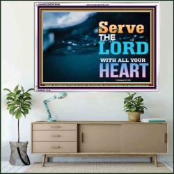 WITH ALL YOUR HEART   Framed Religious Wall Art    (GWAMAZEMENT8846L)   "24X32"