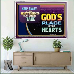 WHAT IS GOD'S PLACE IN YOUR HEART   Large Framed Scripture Wall Art   (GWAMAZEMENT9379)   "24X32"