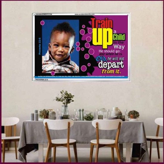 TRAIN UP A CHILD   Large Framed Scriptural Wall Art   (GWAMAZEMENT3756)   