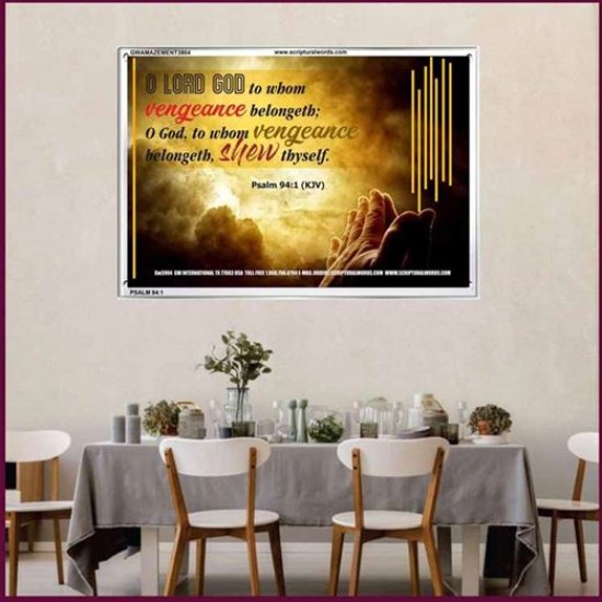 VENGEANCE BELONGS TO GOD   Acrylic Glass Frame Scripture Art   (GWAMAZEMENT3904)   