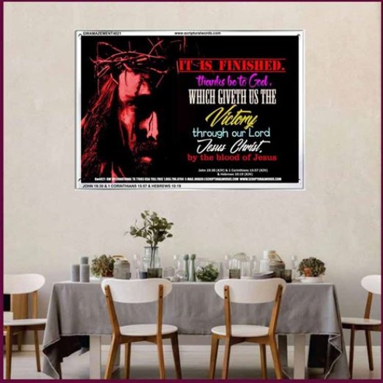 VICTORY BY THE BLOOD OF JESUS   Bible Scriptures on Love Acrylic Glass Frame   (GWAMAZEMENT4021)   