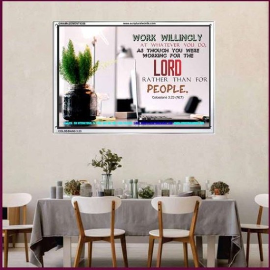 WORKING AS FOR THE LORD   Bible Verse Frame   (GWAMAZEMENT4356)   