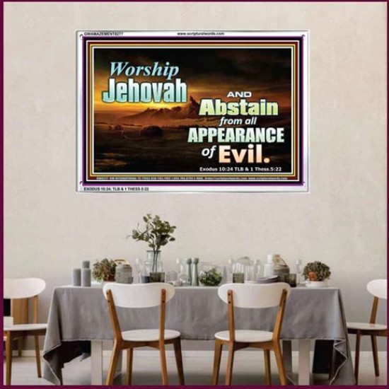 WORSHIP JEHOVAH   Large Frame Scripture Wall Art   (GWAMAZEMENT8277)   