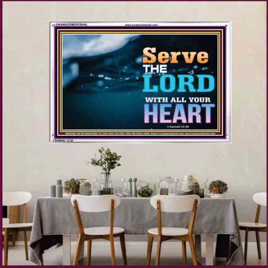 WITH ALL YOUR HEART   Framed Religious Wall Art    (GWAMAZEMENT8846L)   