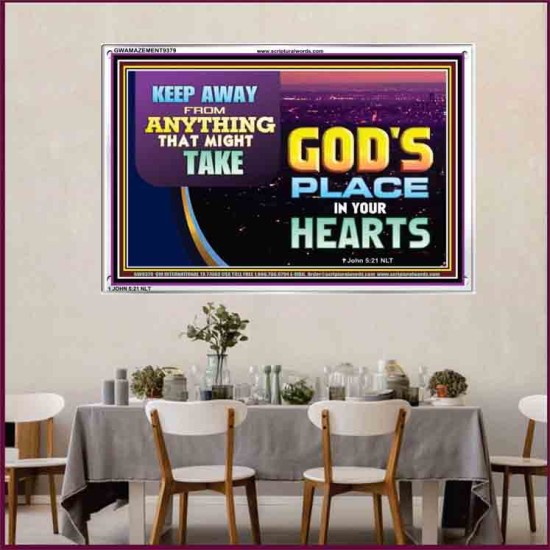 WHAT IS GOD'S PLACE IN YOUR HEART   Large Framed Scripture Wall Art   (GWAMAZEMENT9379)   