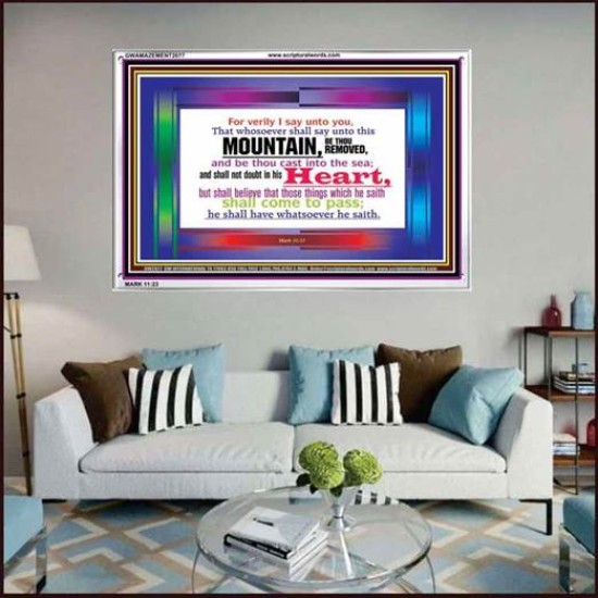 VERILY I SAY   Christian Frame Wall Art   (GWAMAZEMENT2077)   