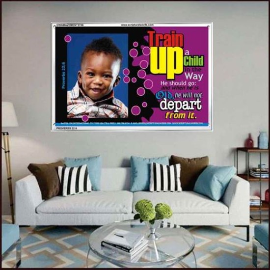 TRAIN UP A CHILD   Large Framed Scriptural Wall Art   (GWAMAZEMENT3756)   