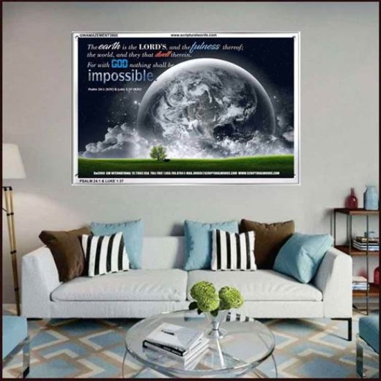 WITH GOD NOTHING SHALL BE IMPOSSIBLE   Contemporary Christian Print   (GWAMAZEMENT3900)   