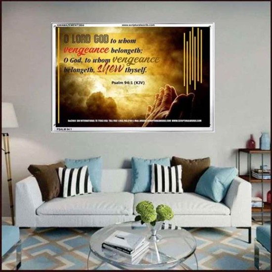 VENGEANCE BELONGS TO GOD   Acrylic Glass Frame Scripture Art   (GWAMAZEMENT3904)   