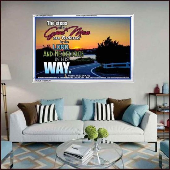 A GOOD MANS STEPS   Framed Office Wall Decoration   (GWAMAZEMENT6522)   