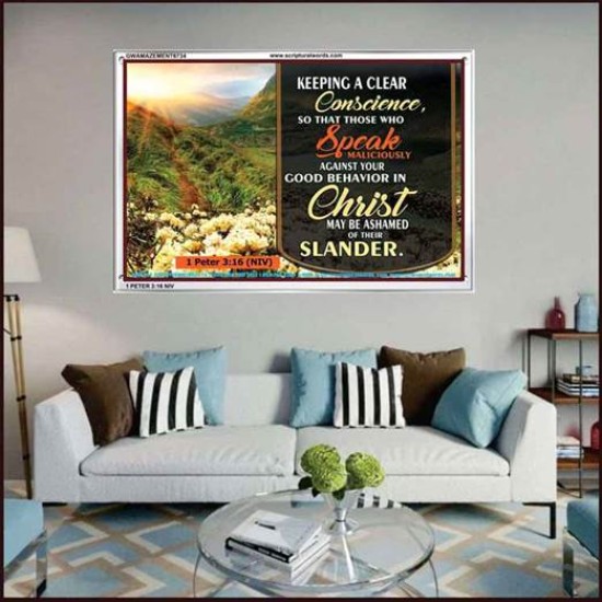 A CLEAR CONSCIENCE   Scripture Frame Signs   (GWAMAZEMENT6734)   