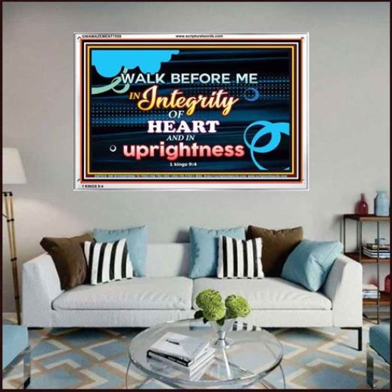 WALK IN INTEGRITY   Unique Bible Verse Frame   (GWAMAZEMENT7559)   