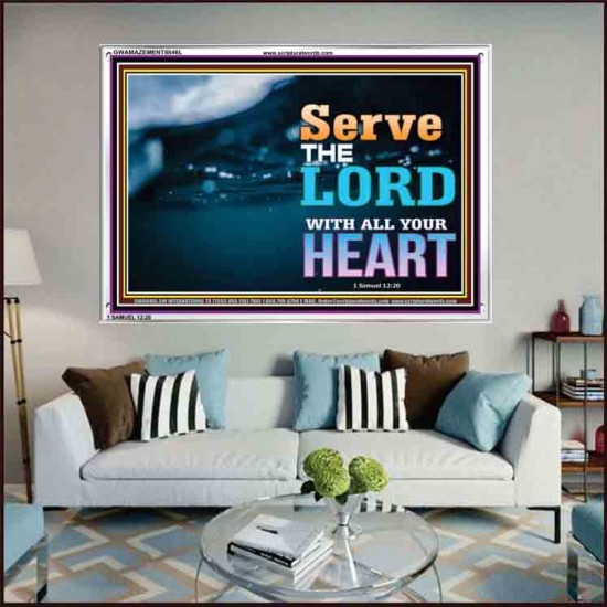 WITH ALL YOUR HEART   Framed Religious Wall Art    (GWAMAZEMENT8846L)   