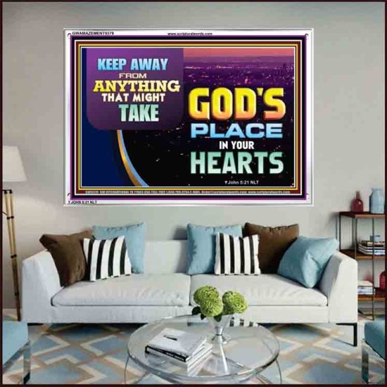 WHAT IS GOD'S PLACE IN YOUR HEART   Large Framed Scripture Wall Art   (GWAMAZEMENT9379)   