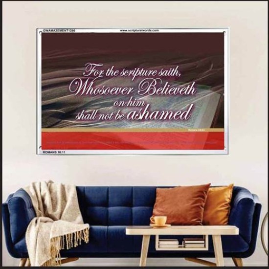 WHOSOEVER BELIEVETH   Custom Framed Scriptural ArtWork   (GWAMAZEMENT1296)   