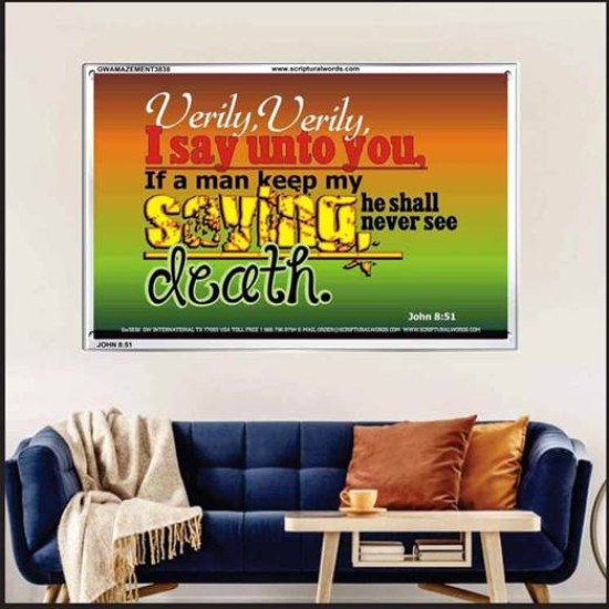 VERILY VERILY   Scripture Art Prints Framed   (GWAMAZEMENT3838)   