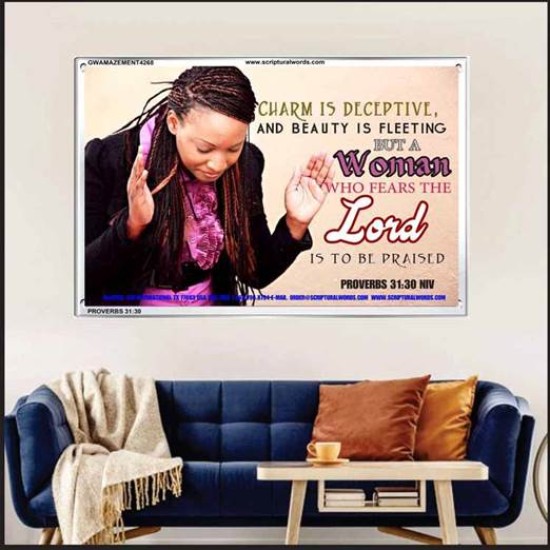 A WOMAN WHO FEARS THE LORD   Christian Artwork Frame   (GWAMAZEMENT4268)   