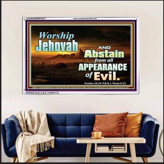 WORSHIP JEHOVAH   Large Frame Scripture Wall Art   (GWAMAZEMENT8277)   