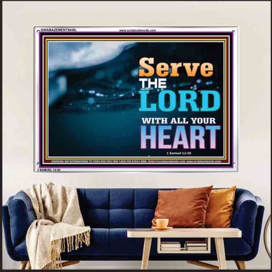 WITH ALL YOUR HEART   Framed Religious Wall Art    (GWAMAZEMENT8846L)   