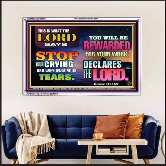WIPE AWAY YOUR TEARS   Framed Sitting Room Wall Decoration   (GWAMAZEMENT8918)   
