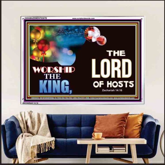 WORSHIP THE KING   Inspirational Bible Verses Framed   (GWAMAZEMENT9367B)   